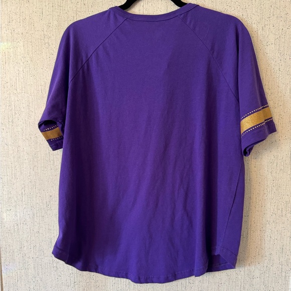 NFL Women's Fuel Up Oversized Fit Bling Bling T-Shirt NWOT Minnesota Vikings - Picture 2 of 6